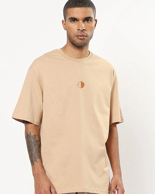 Men's Brown Deathstroke Graphic Printed Oversized T-shirt