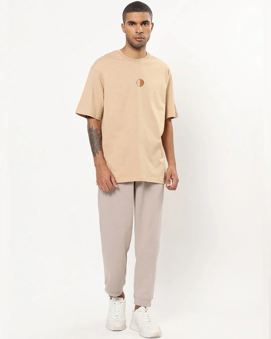 Men's Brown Deathstroke Graphic Printed Oversized T-shirt