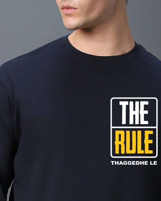 Men's Navy Blue 'Icon star' The Rule Graphic Printed Oversized T-shirt